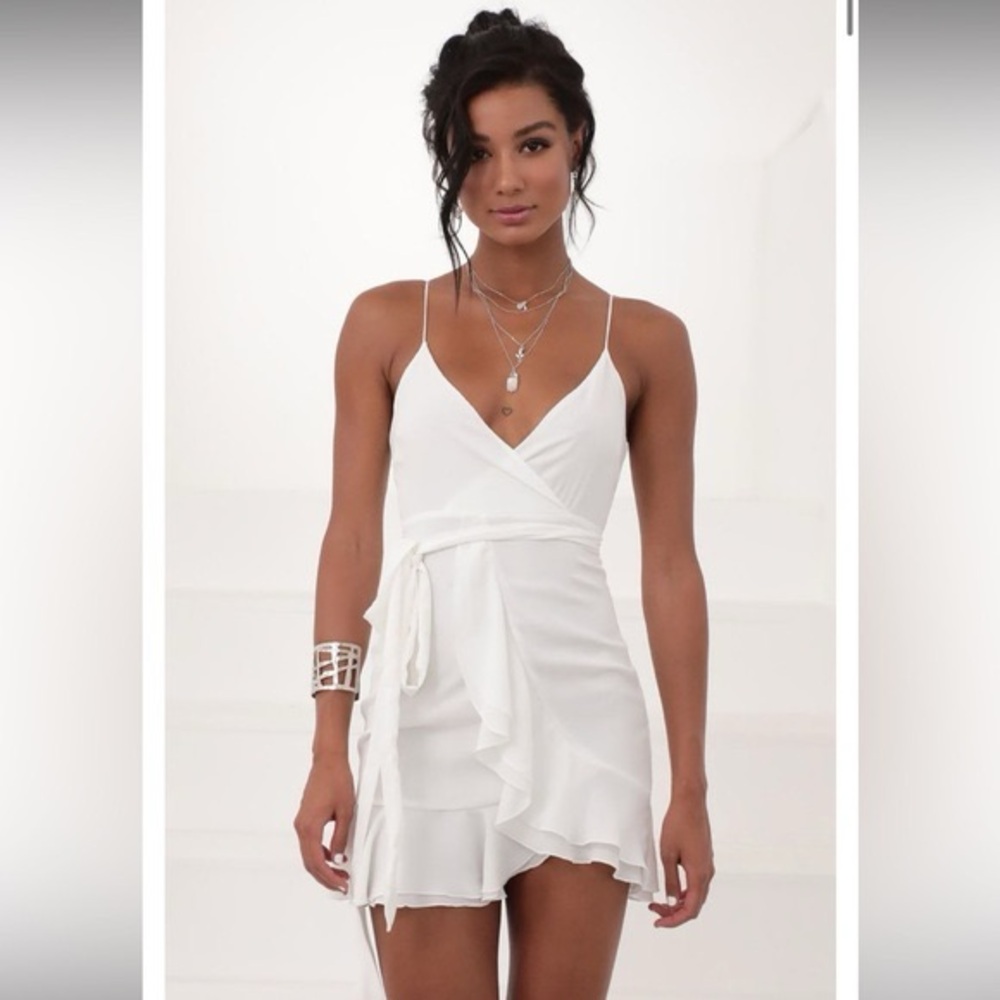Elegant White Wrap Dress
